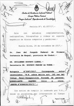 Autopsia de Santiago Maldonado.