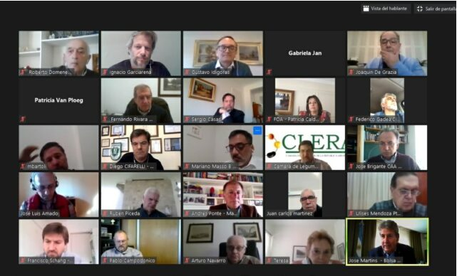 Reunión virtual de representantes de diversas agrupaciones agropecuarias