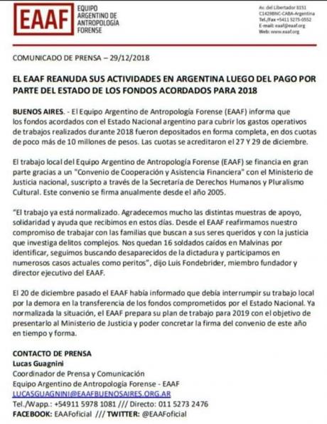 Equipo Argentino de Antropología Forense.