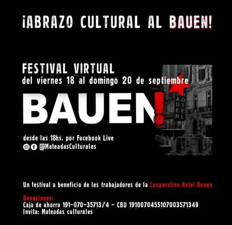 Festival virtual: ¡Abrazo cultural al Bauen!